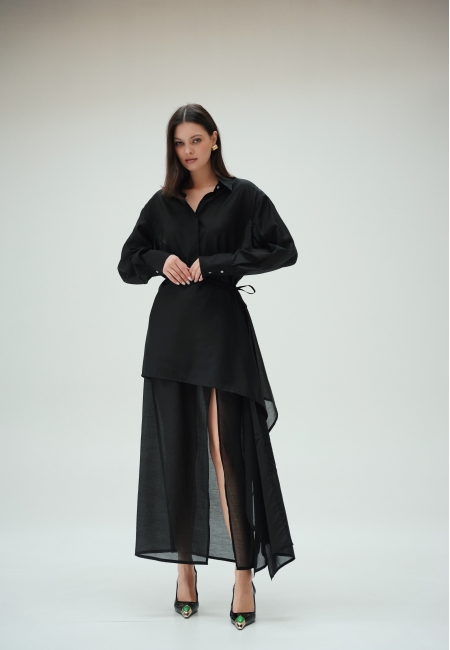 Рубашка полупрозрачная (черный)