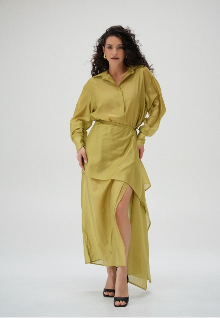 Рубашка полупрозрачная (лайм)