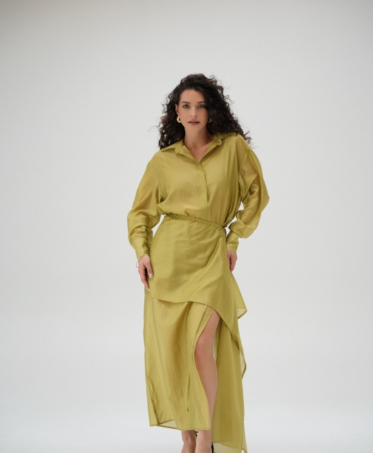 Рубашка полупрозрачная (лайм)