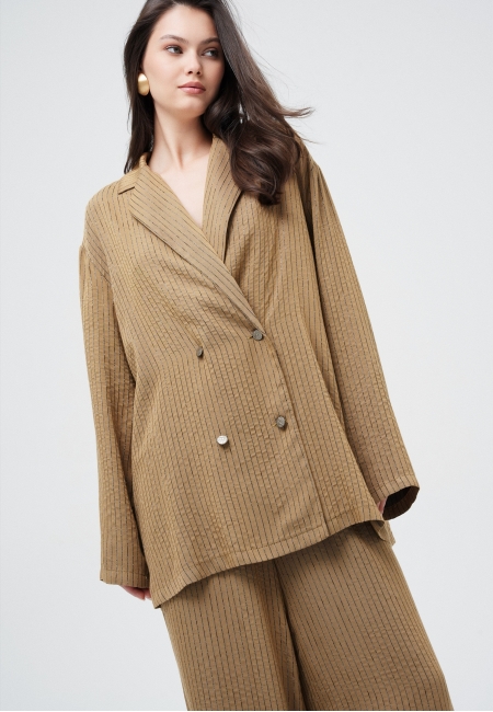 Жакет двубортный облегченный (горчичный)