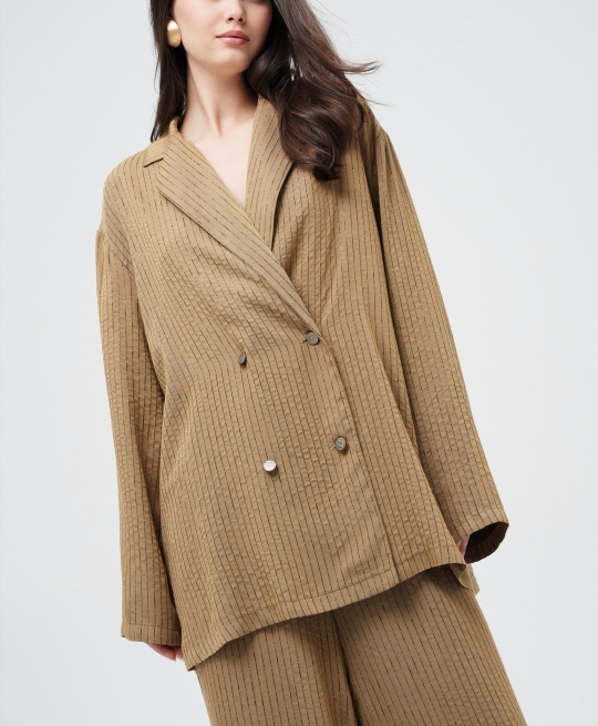 Жакет двубортный облегченный (горчичный)