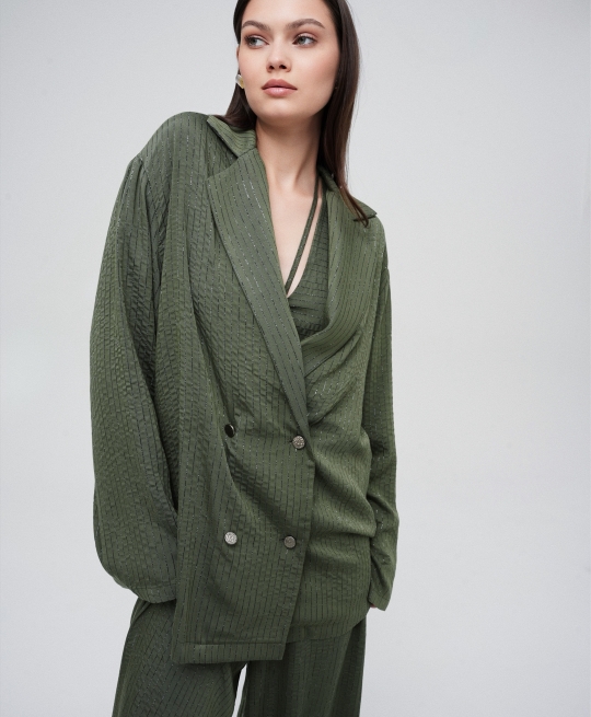 Жакет двубортный облегченный (травянистый)
