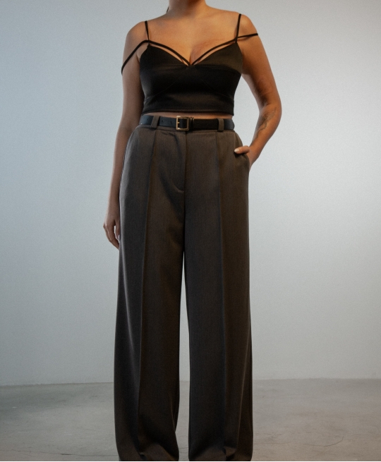 Брюки палаццо (серый)