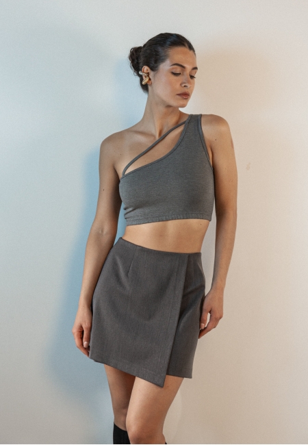 Юбка мини (серый)