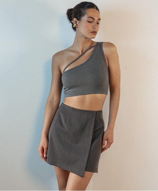 Юбка мини (серый)