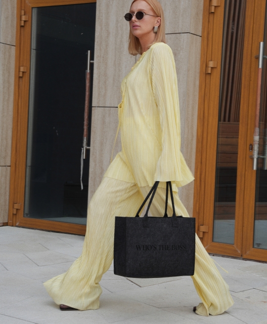 Брюки гофре (лимонный)