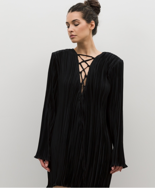 Платье мини со шнуровкой (black)