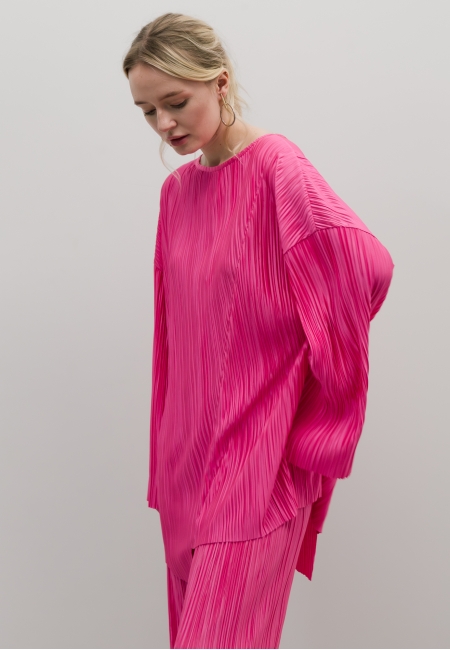 Туника асимметричная гофре (фуксия)