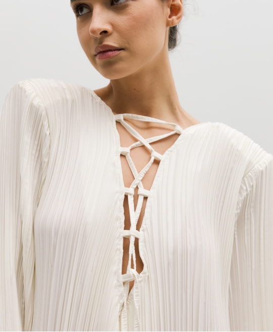 Платье мини со шнуровкой (ivory)