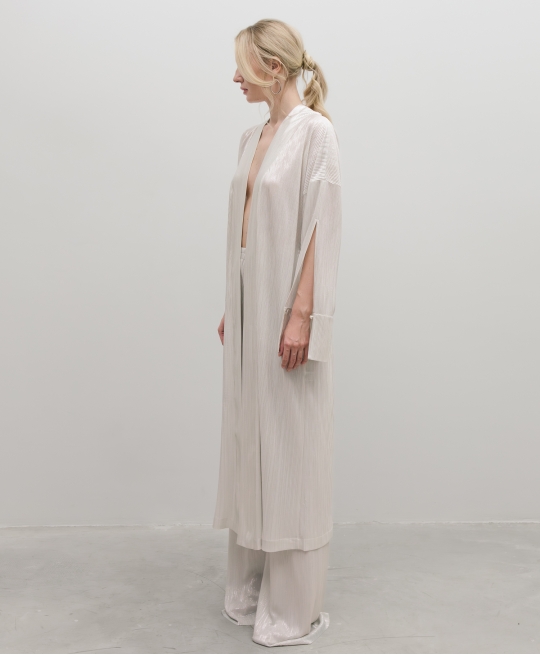 Платье-кимоно гофре (серебро)