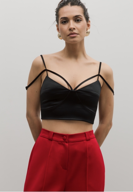 Топ-бюстье атласный (black)