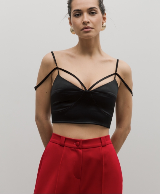 Топ-бюстье атласный (black)