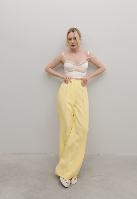 Брюки прямые (лимонный)
