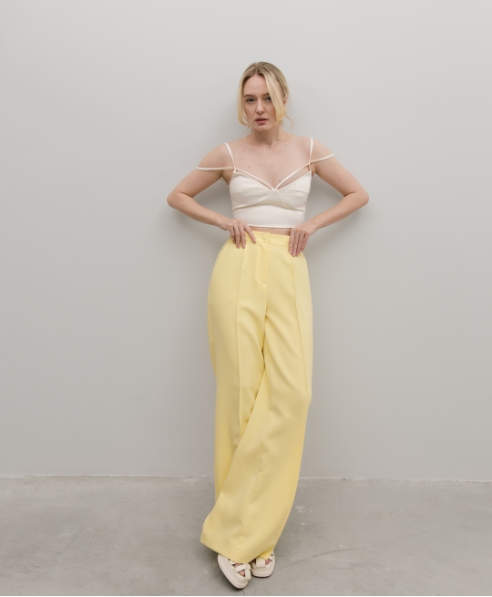 Брюки прямые (лимонный)