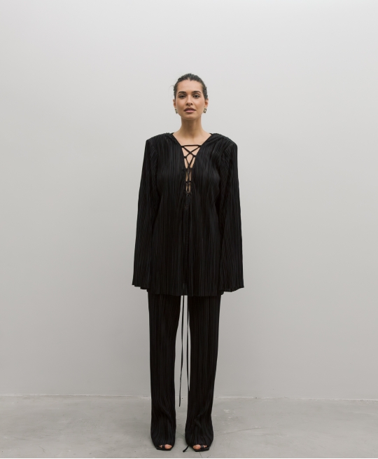 Брюки гофре (черный)