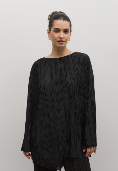 Туника асимметричная гофре (черный)
