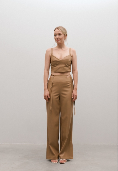 Брюки эко-кожа (беж)