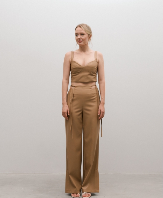 Брюки эко-кожа (беж)