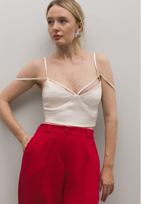 Топ-бюстье атласный (white)
