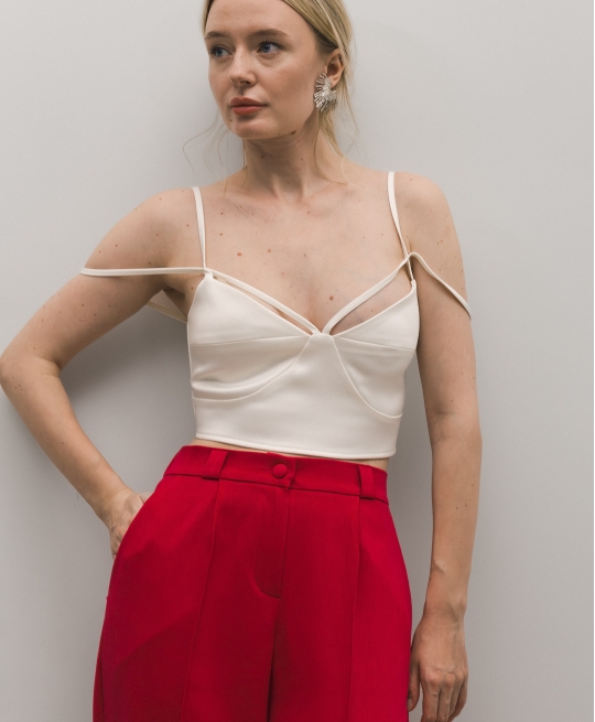 Топ-бюстье атласный (white)
