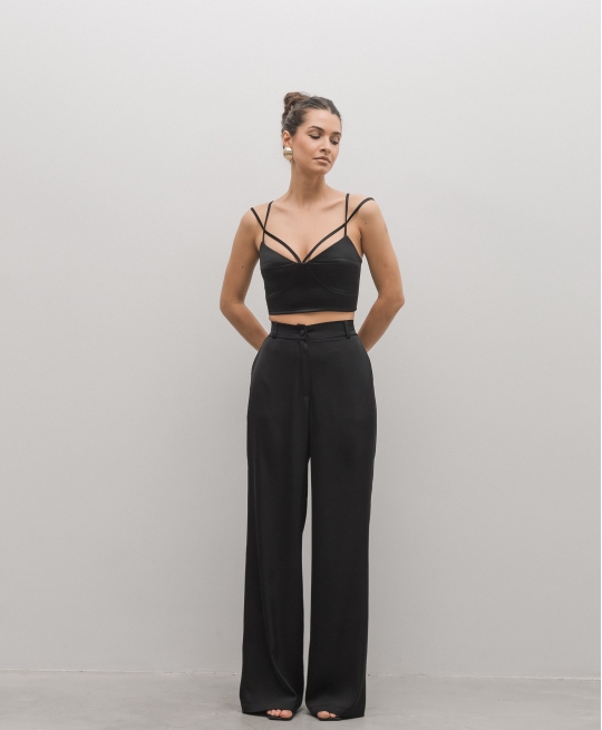 Брюки шелковые (black)