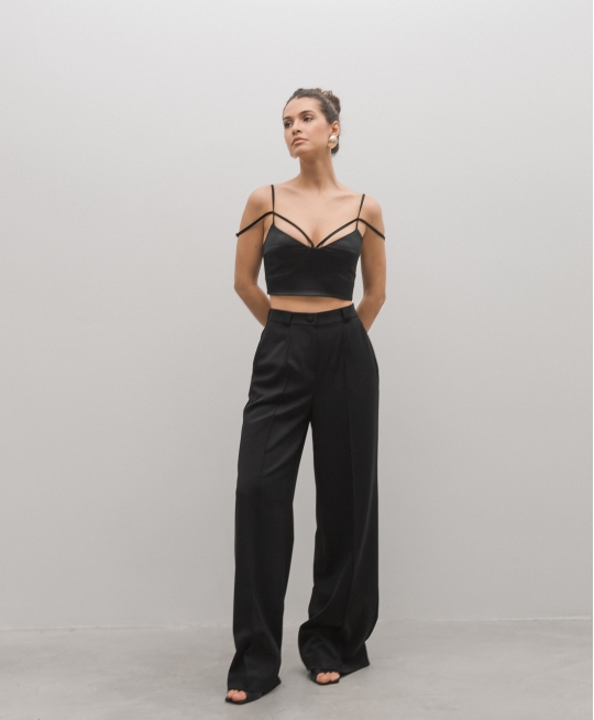 Брюки палаццо (черный)