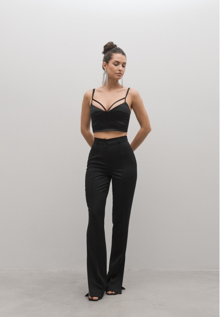Брюки клеш (черный)