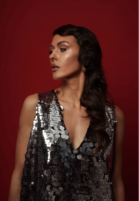 Платье мини с пайетками DIVA (silver)