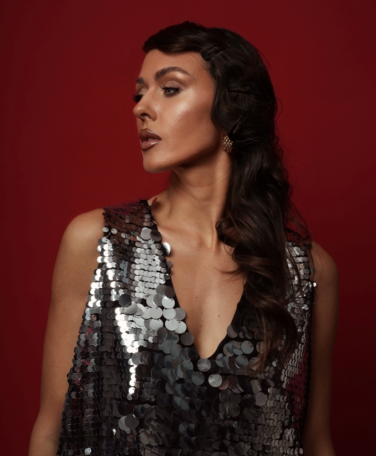 Платье мини с пайетками DIVA (silver)