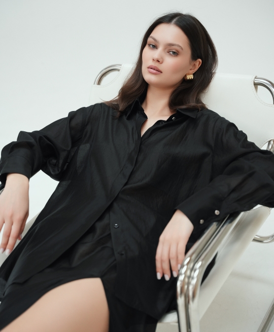 Рубашка полупрозрачная (черный)