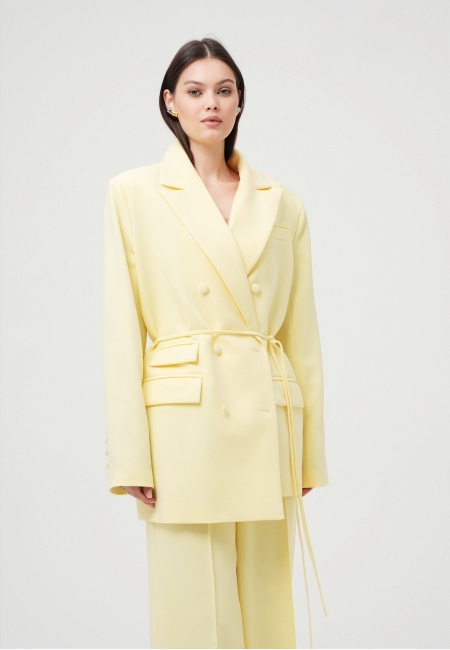Жакет с поясом (лимонный)
