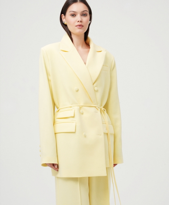 Жакет с поясом (лимонный)
