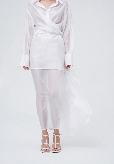 Юбка полупрозрачная (молочный)