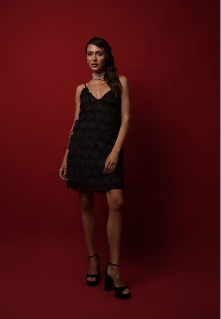 Платье комбинация мини MUSE (black)