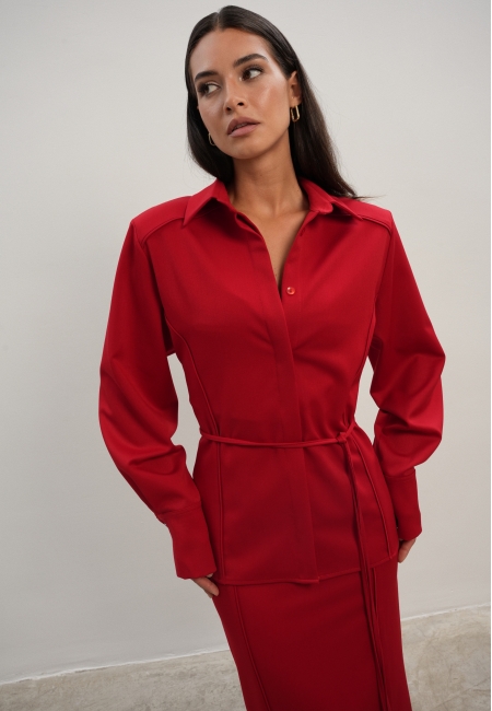 Рубашка с рельефом (красный)