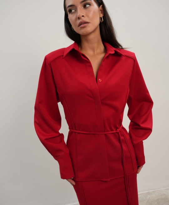 Рубашка с рельефом (красный)