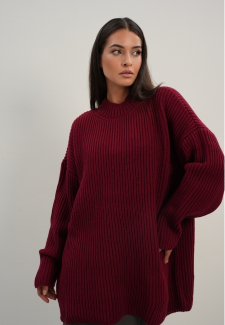 Свитер из смесовой шерсти BASE (wine)