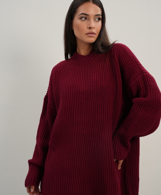 Свитер из смесовой шерсти BASE (wine)