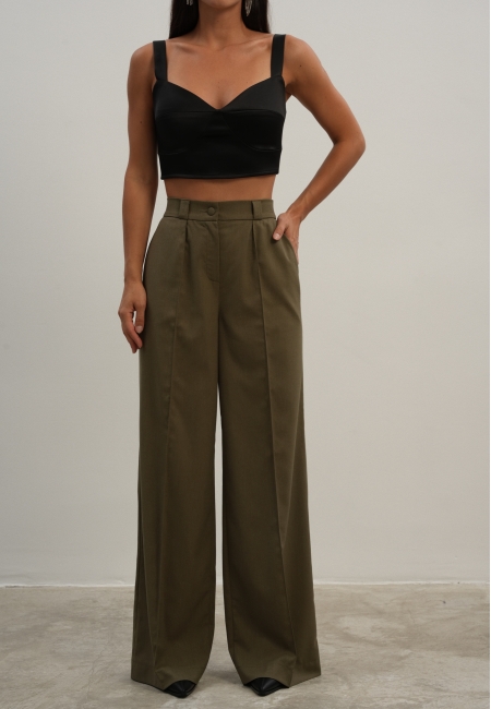 Брюки палаццо (хаки)