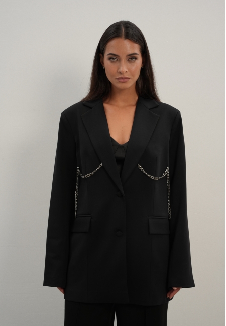 Жакет с цепью (черный)