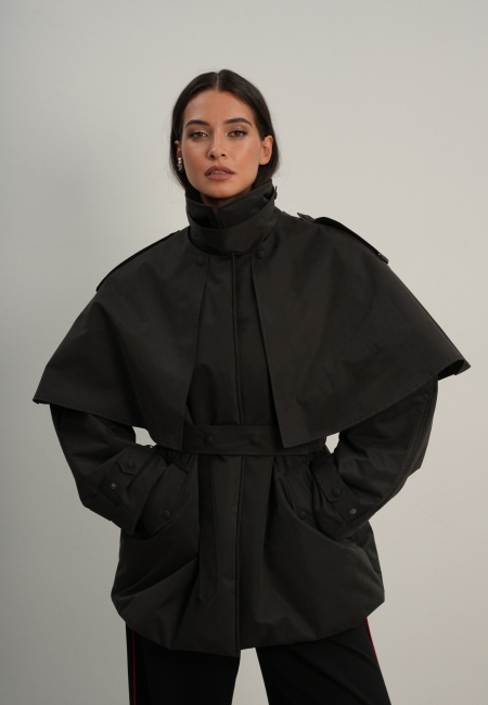 Куртка с пелериной (черный)