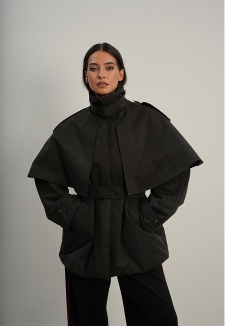 Куртка с пелериной (черный)