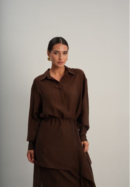Рубашка полупрозрачная (шоколадный)
