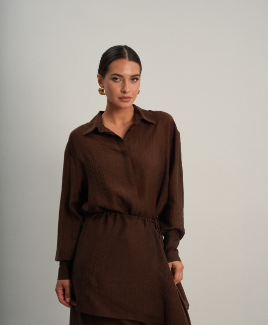 Рубашка полупрозрачная (шоколадный)