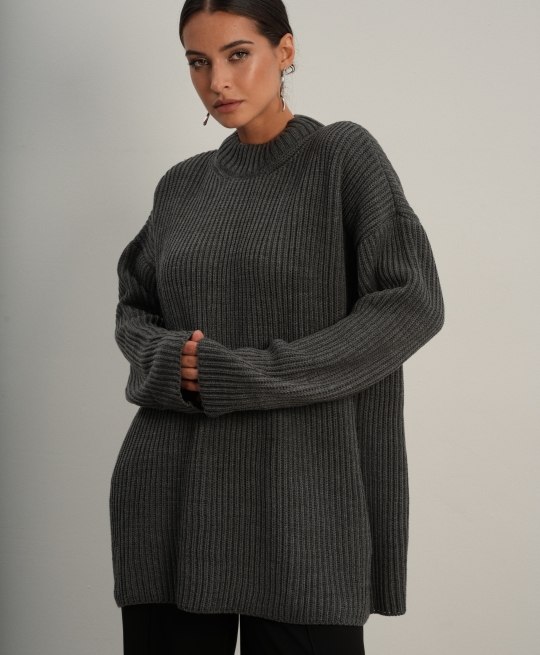 Свитер из смесовой шерсти BASE (grey)