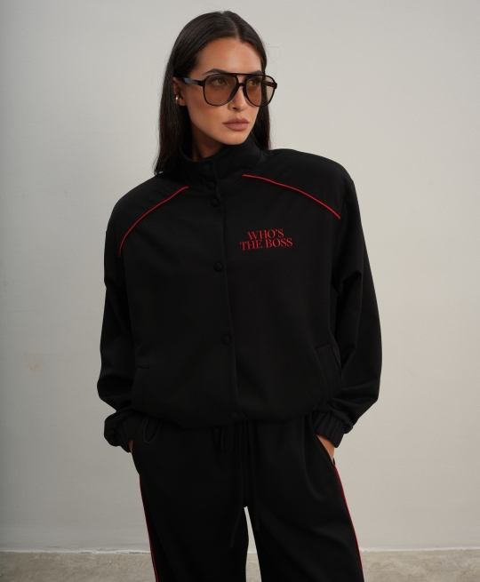 Бомбер на кнопках (черный)