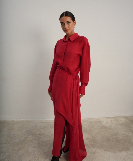 Юбка полупрозрачная (красный)