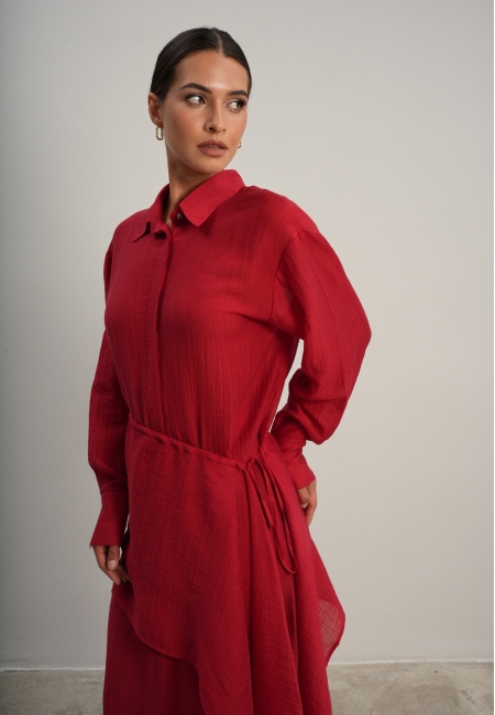 Рубашка полупрозрачная (красный)