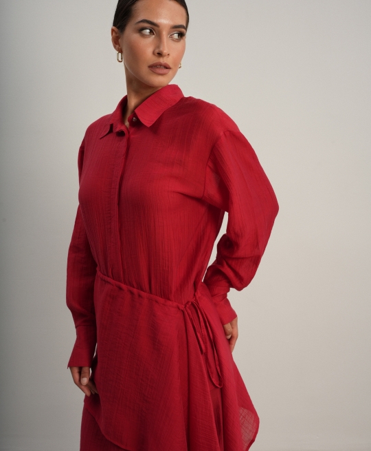 Рубашка полупрозрачная (красный)