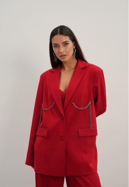 Жакет с цепью (красный)
